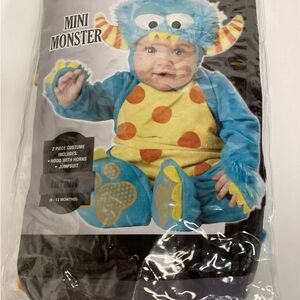 In character mini monster small 6-12 months Halloween costume hood & jumpsuit
